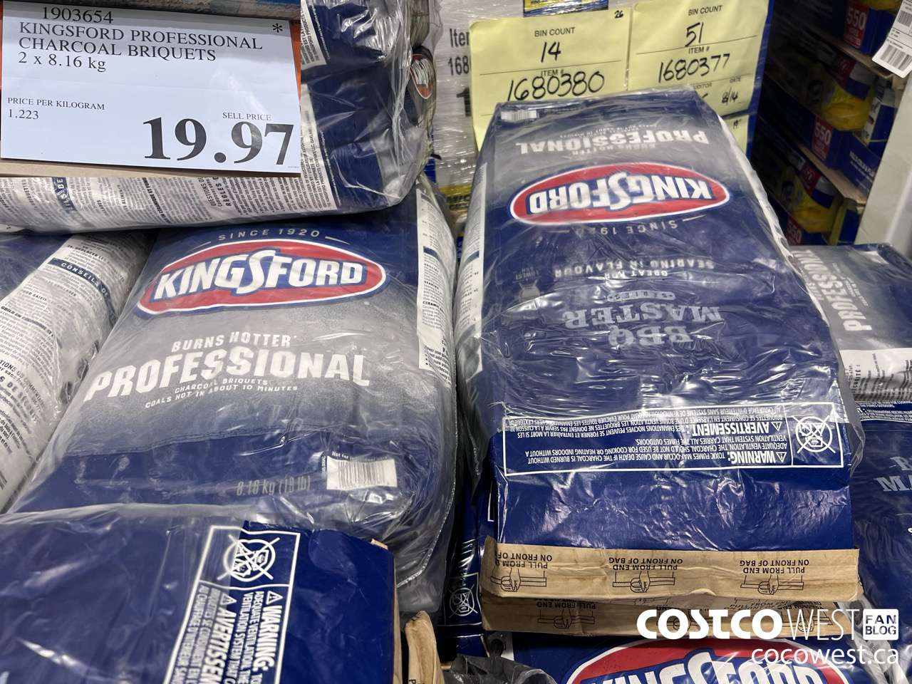 1903654 KINGSFORD PROFESSIONAL CHARCOAL BRIQUETS 2 X 8.16KG $19.97