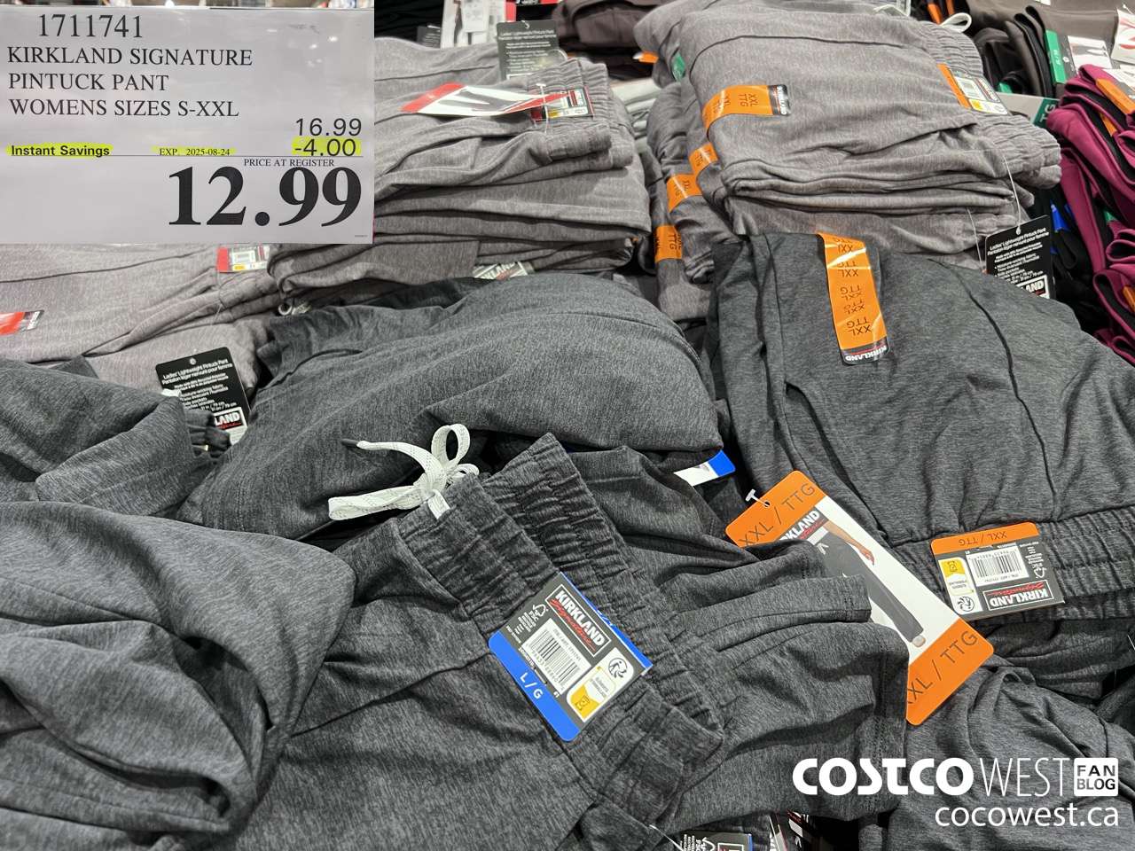 1711741 KIRKLAND SIGNATURE PINTUCK PANT WOMENS SIZES S-XXL  ($4.00 INSTANT SAVINGS EXPIRES ON 2025-08-24) $12.99