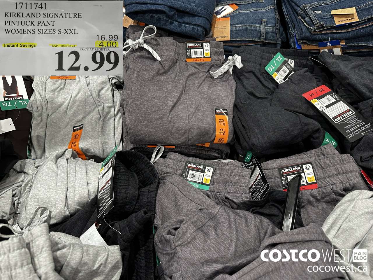 1711741 KIRKLAND SIGNATURE PINTUCK PANT WOMENS SIZES S-XXL  ($4.00 INSTANT SAVINGS EXPIRES ON 2025-08-24) $12.99