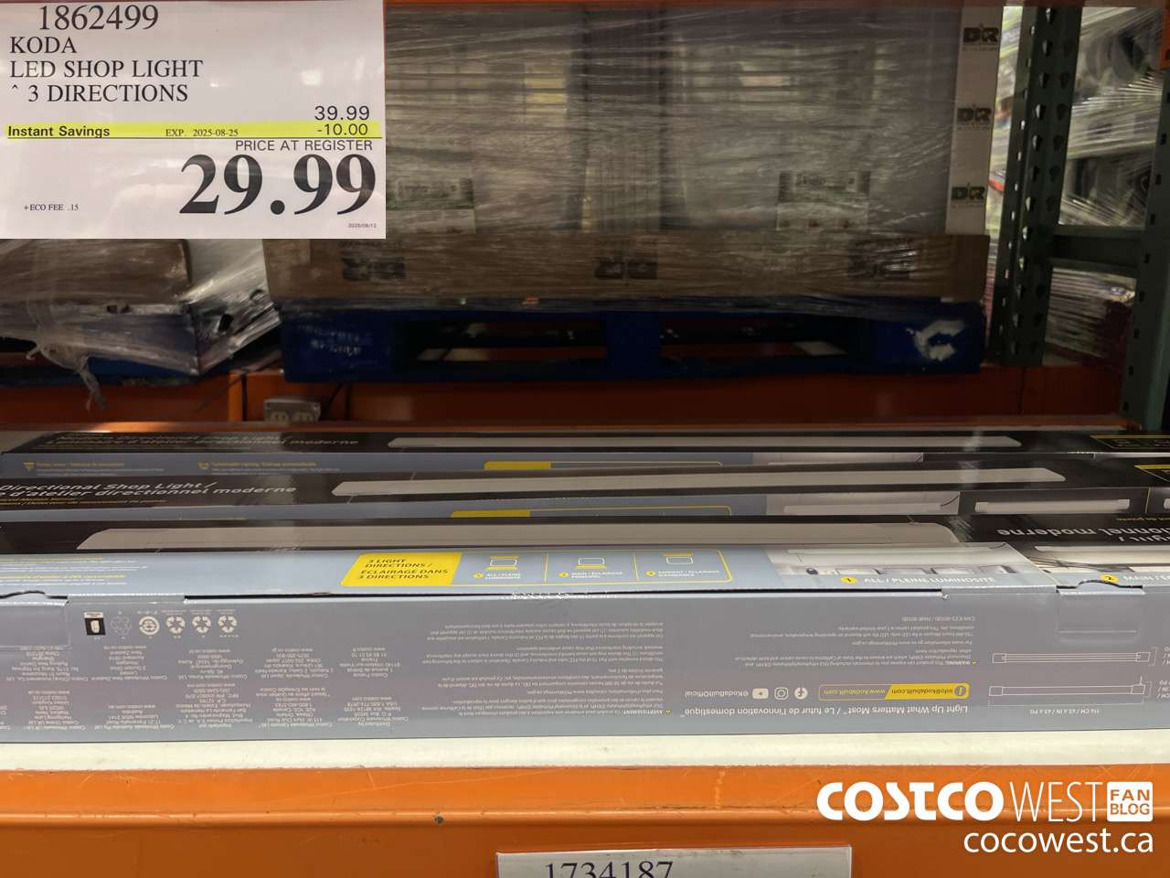 1862499 KODA LED SHOP LIGHT 3 DIRECTIONS ($10.00 INSTANT SAVINGS EXPIRES ON 2025-08-25) $29.99