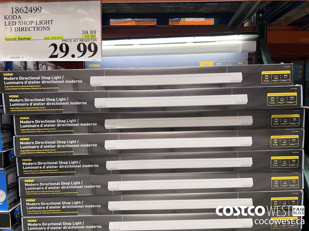 1862499 KODA LED SHOP LIGHT 3 DIRECTIONS ($10.00 INSTANT SAVINGS EXPIRES ON 2025-08-25) $29.99