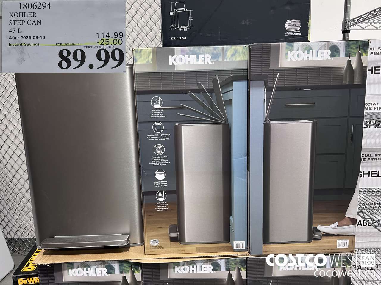 1806294 KOHLER STEP CAN 47L ($25.00 INSTANT SAVINGS EXPIRES ON 2025-08-10) $89.99