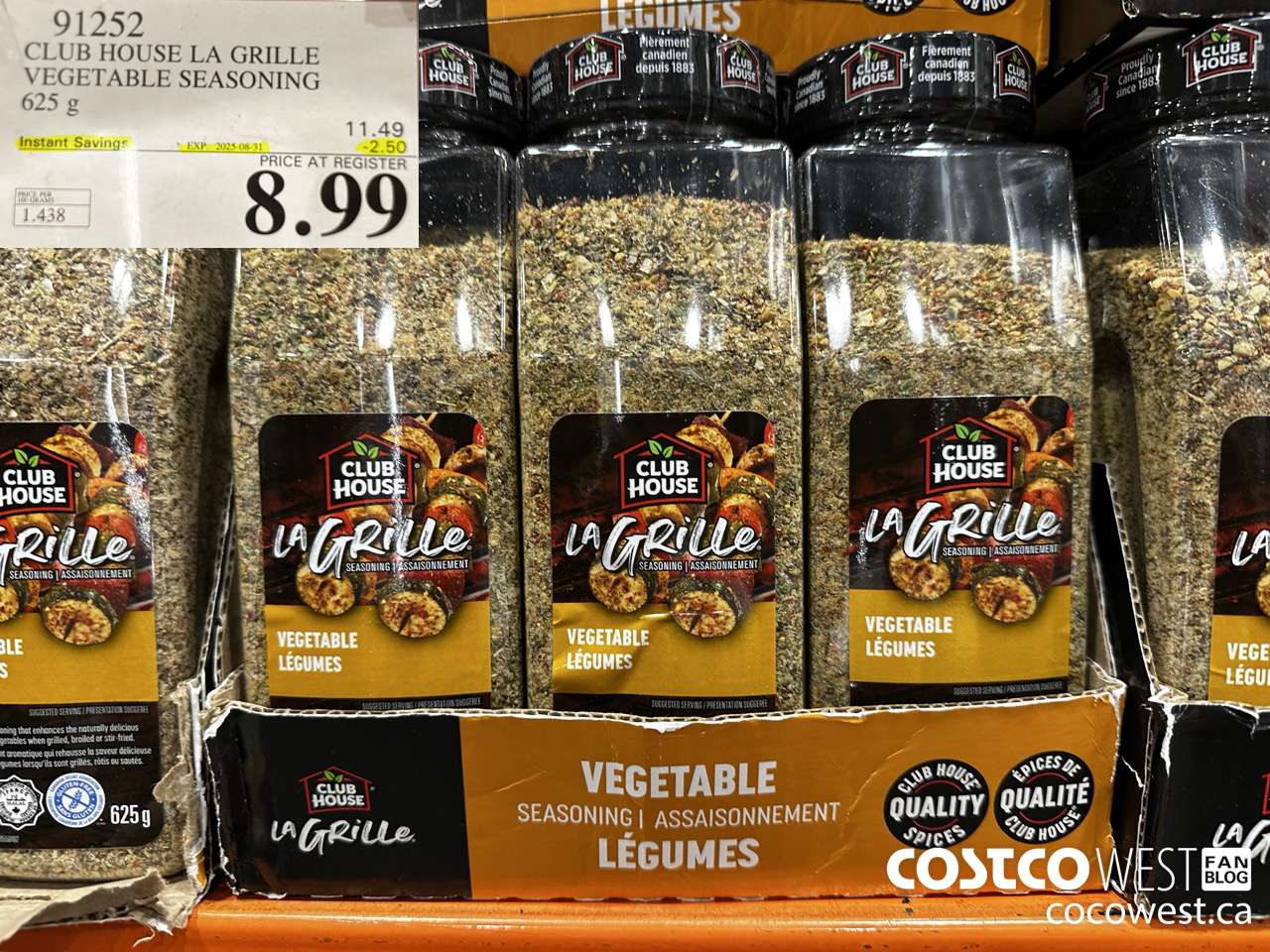 91252 LA GRILLE VEGETABLE SEASONING 625 G ($2.50 INSTANT SAVINGS EXPIRES ON 2025-08-31) $8.99