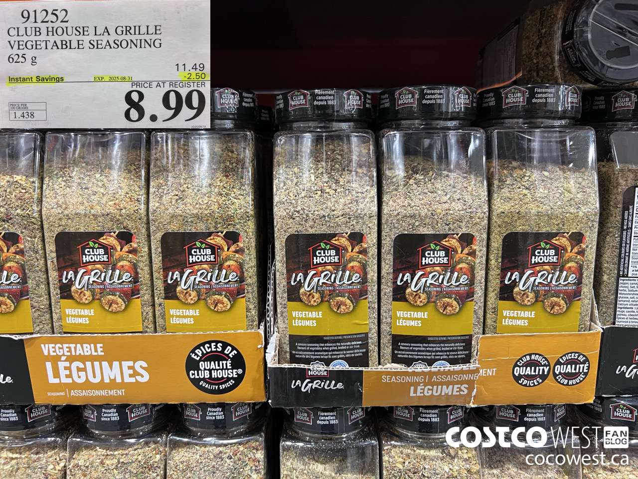 91252 LA GRILLE VEGETABLE SEASONING 625 G ($2.50 INSTANT SAVINGS EXPIRES ON 2025-08-31) $8.99