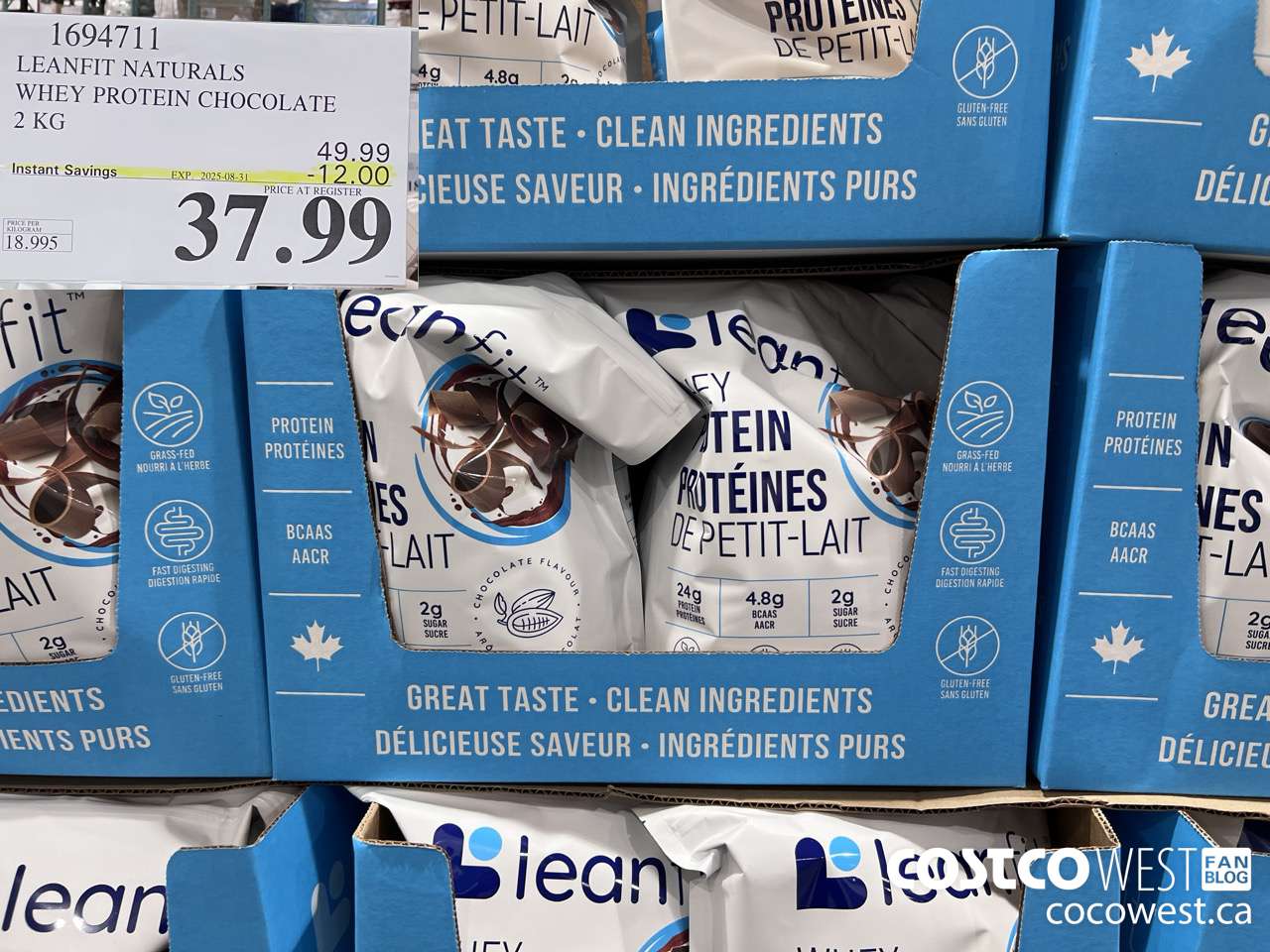 1694711 LEANFIT NATURALS WHEY PROTEIN CHOCOLATE 2 KG ($12.00 INSTANT SAVINGS EXPIRES ON 2025-08-31) $37.99