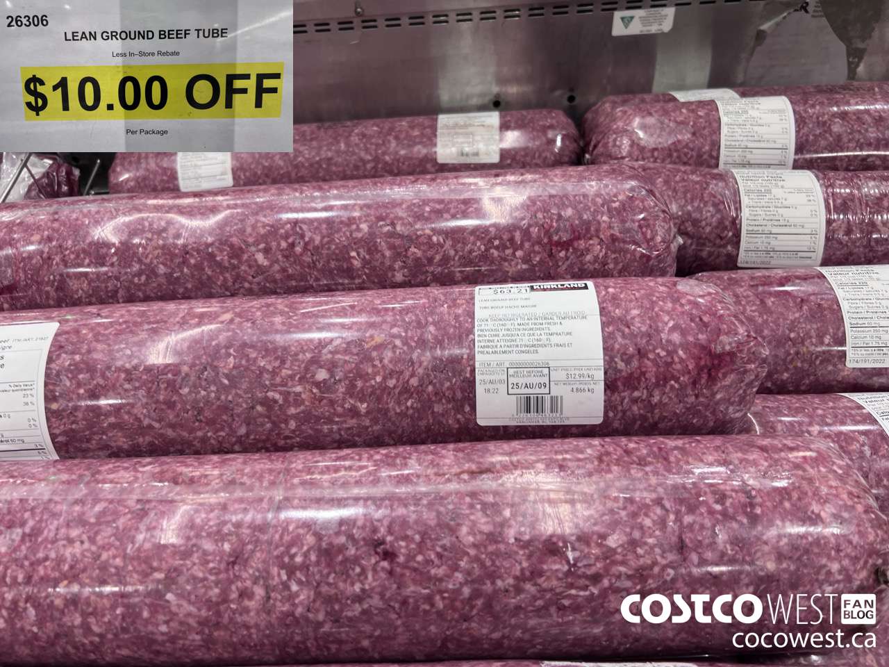 26306 LEAN GROUND BEEF TUBE ($10.00 INSTANT SAVINGS)