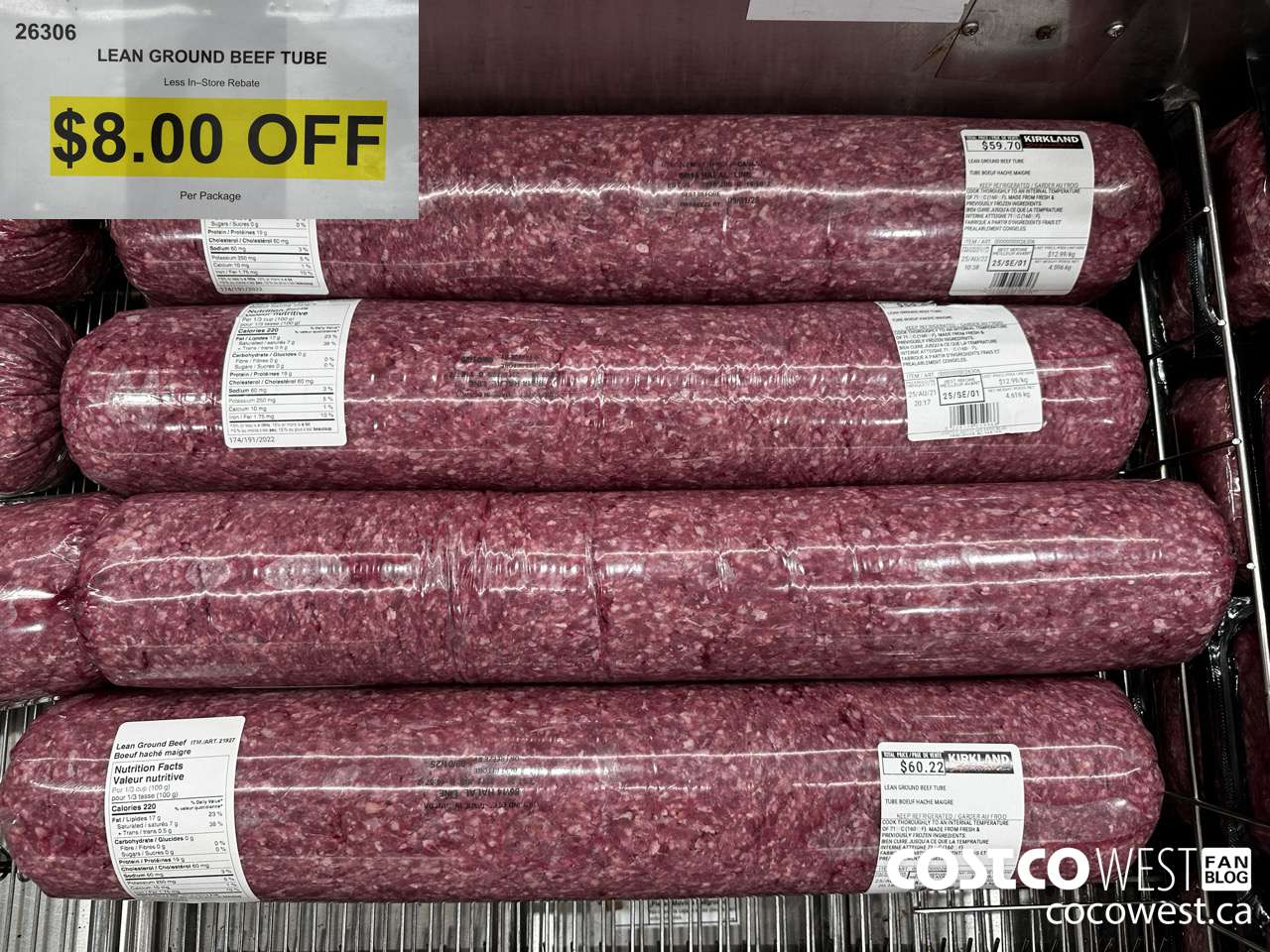 26306 LEAN GROUND BEEF TUBE ($8.00 INSTANT SAVINGS)