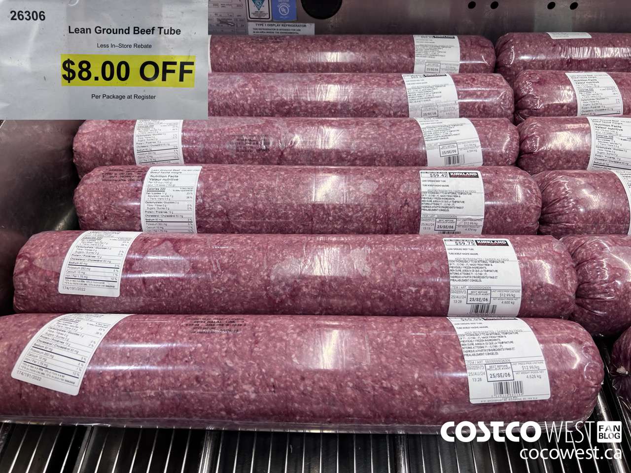 26306 LEAN GROUND BEEF TUBE ($8.00 INSTANT SAVINGS)
