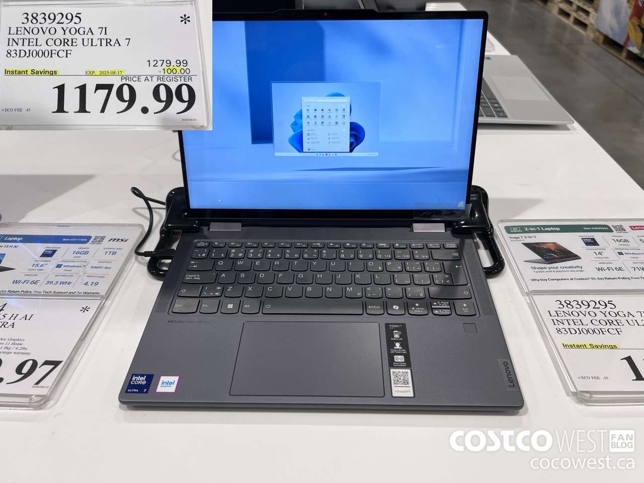 3839295 LENOVO YOGA 7I INTEL CORE ULTRA 7 83DJ000FCF ($100.00 INSTANT SAVINGS EXPIRES ON 2025-08-17) $1179.99