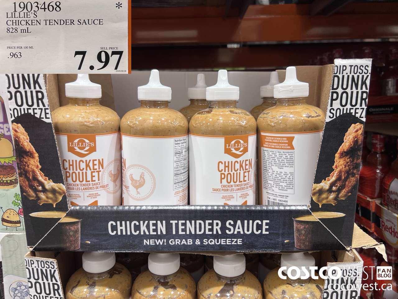 1903468 LILLIE'S CHICKEN TENDER SAUCE 828ML $7.97
