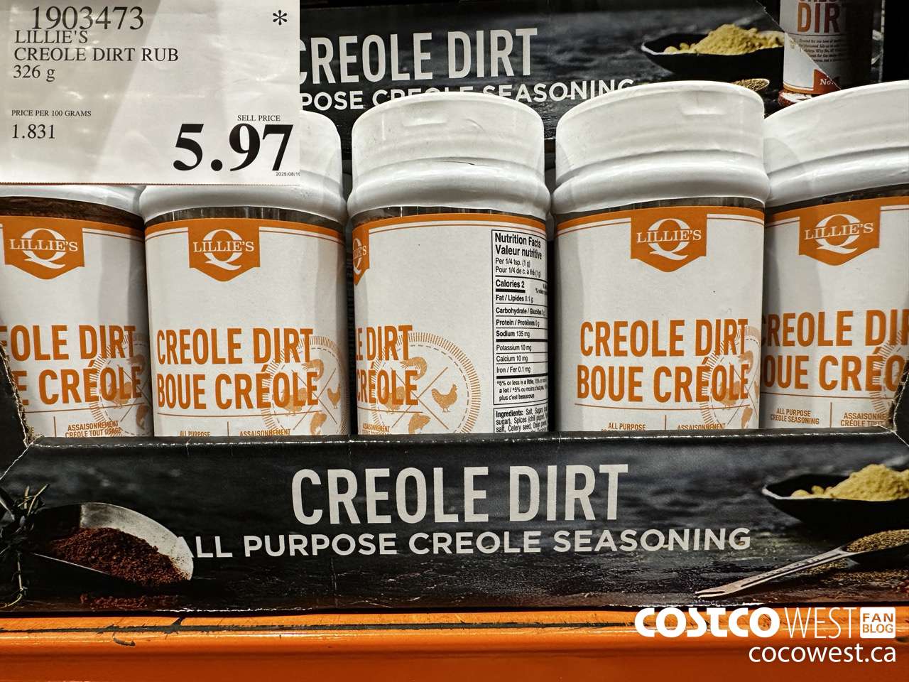 1903473 LILLIE'S CREOLE DIRT RUB 326G $5.97