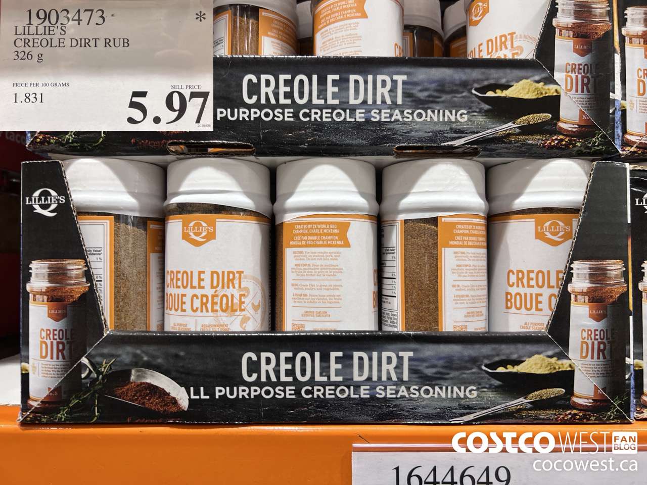 1903473 LILLIE'S CREOLE DIRT RUB 326G $5.97