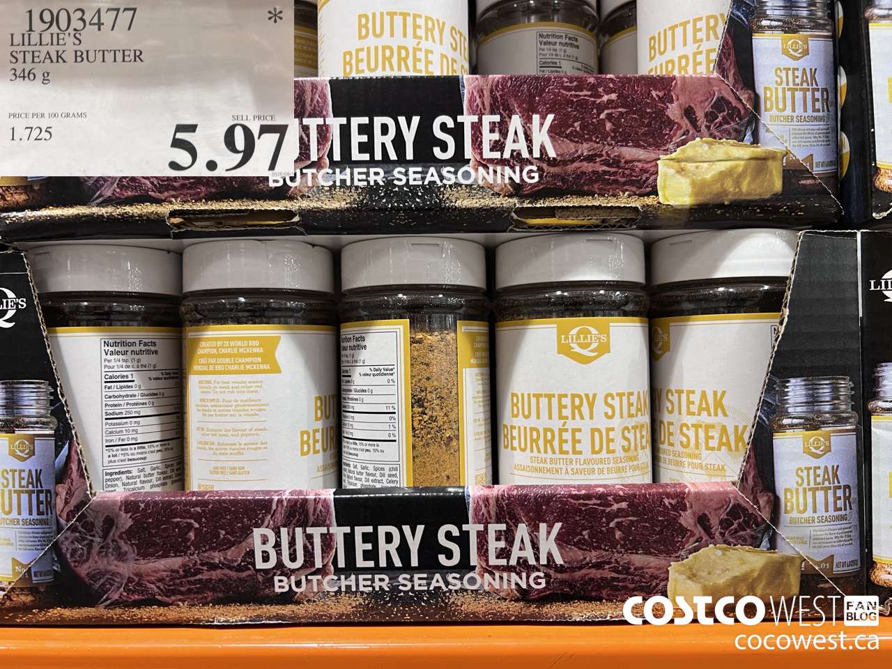 1903477 LILLIE'S STEAK BUTTER 346G $5.97