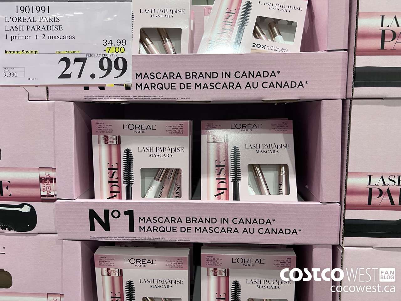 1901991 L'OREAL PARADISE LASH PARADISE 1 PRIMER + 2 MASCARA ($7.00 INSTANT SAVINGS EXPIRES ON 2025-08-31) $27.99