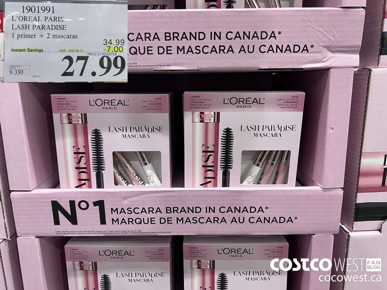 1901991 L'OREAL PARADISE LASH PARADISE 1 PRIMER + 2 MASCARA ($7.00 INSTANT SAVINGS EXPIRES ON 2025-08-31) $27.99