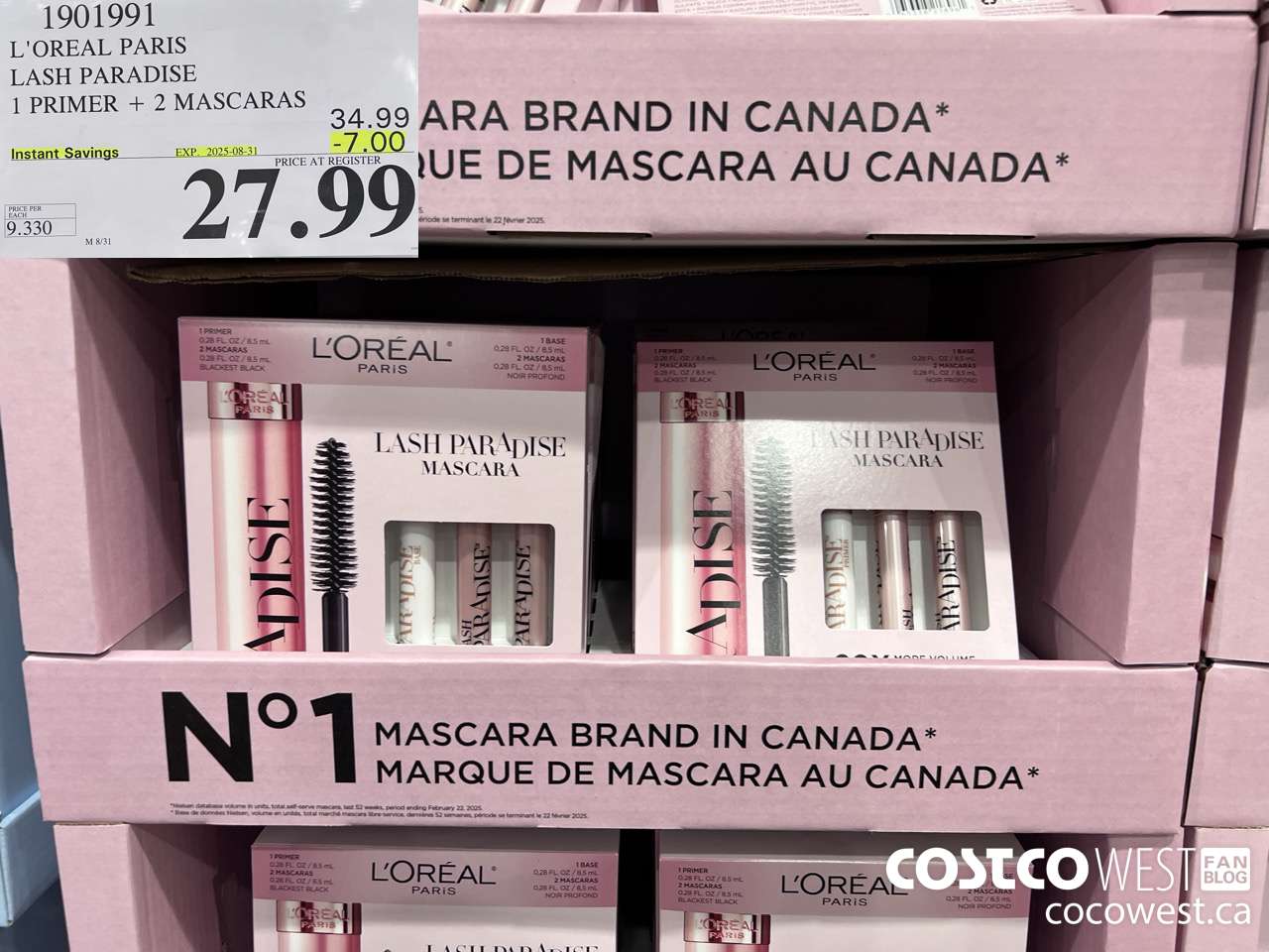 1901991 L'OREAL PARADISE LASH PARADISE 1 PRIMER + 2 MASCARA ($7.00 INSTANT SAVINGS EXPIRES ON 2025-08-31) $27.99