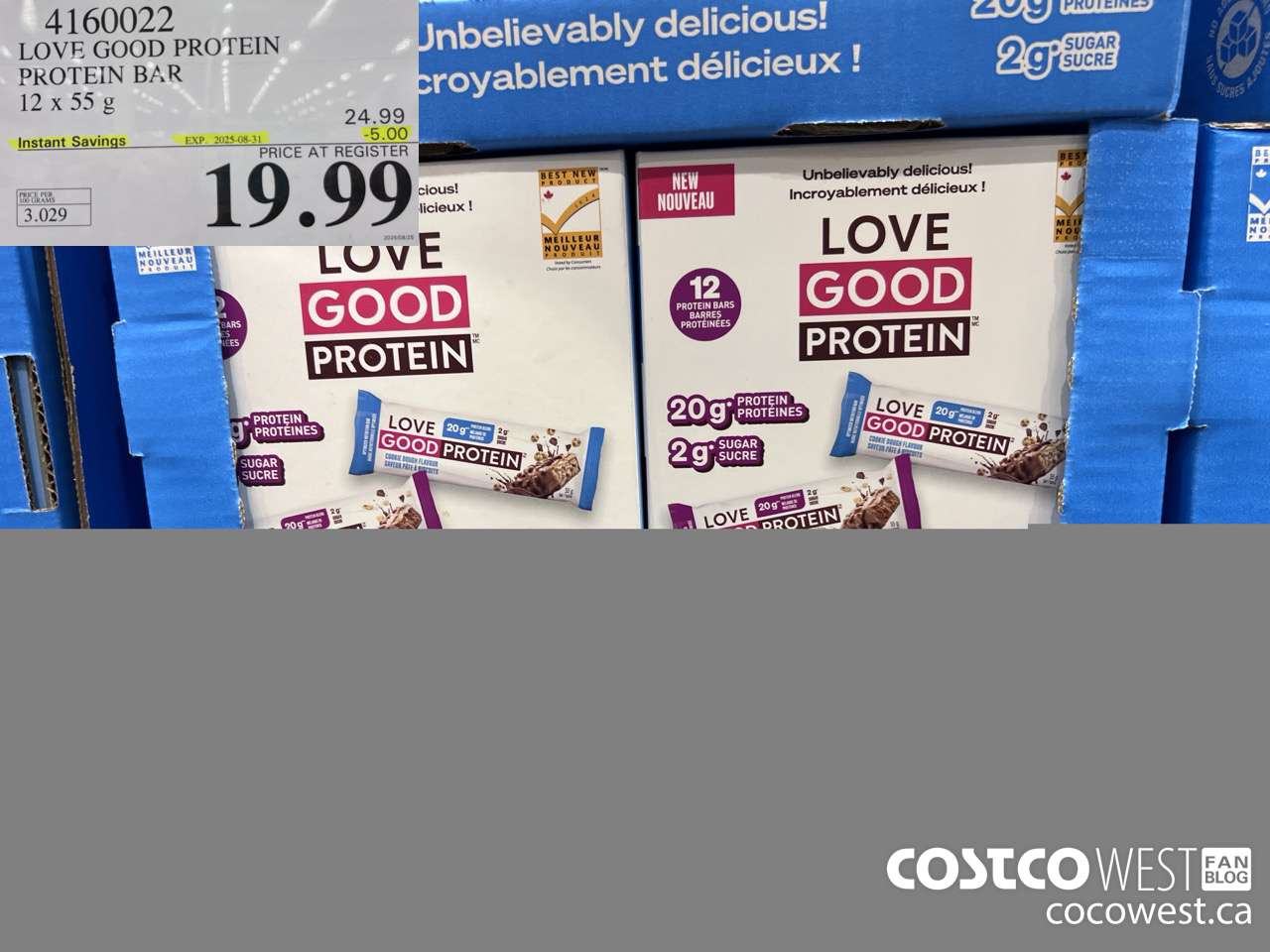 4160022 LOVE GOOD PROTEIN VARIETY PACK 12 X 55G ($5.00 INSTANT SAVINGS EXPIRES ON 2025-08-31) $19.99