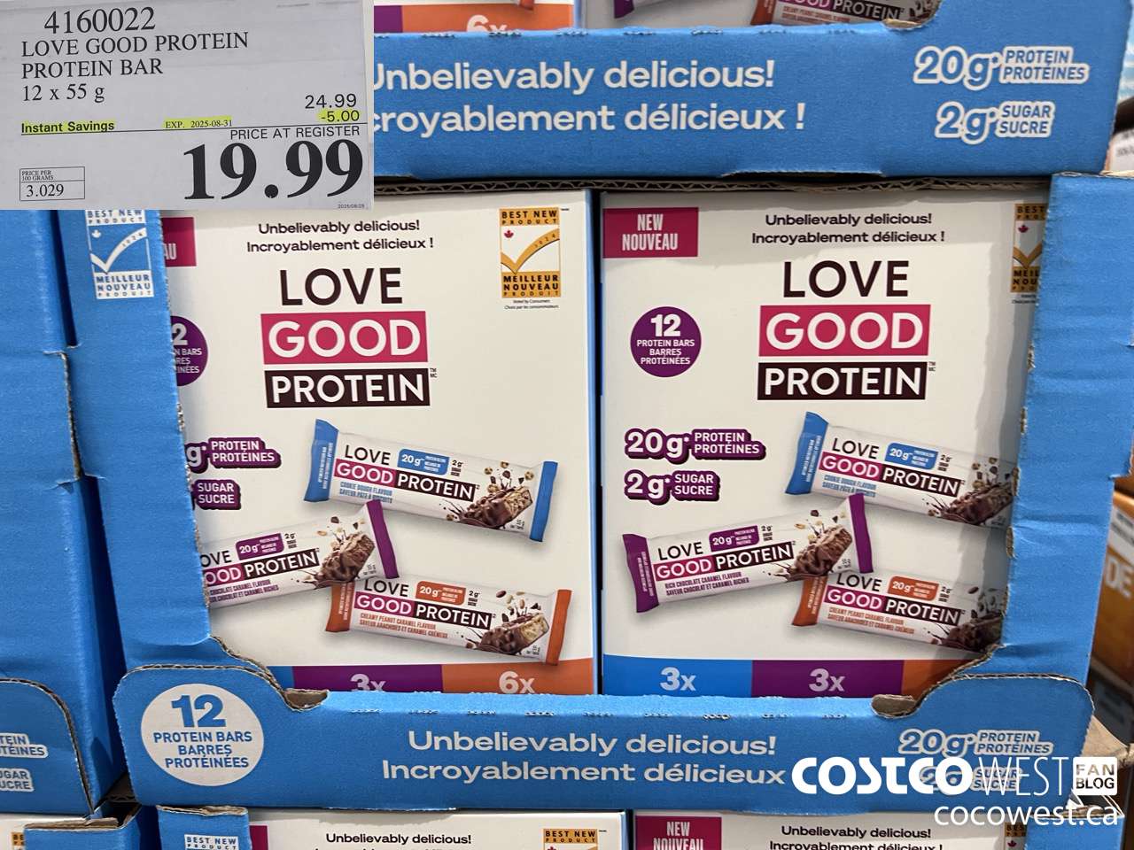 4160022 LOVE GOOD PROTEIN VARIETY PACK 12 X 55G ($5.00 INSTANT SAVINGS EXPIRES ON 2025-08-31) $19.99