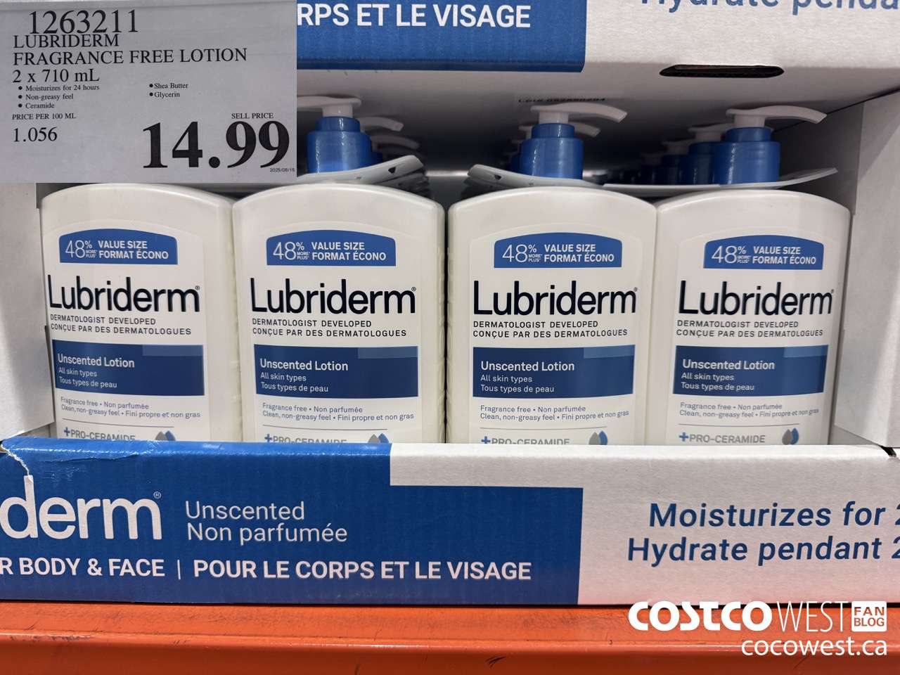 1263211 LUBRIDERM FRAGRANCE FREE LOTION 2 X 710ML $14.99