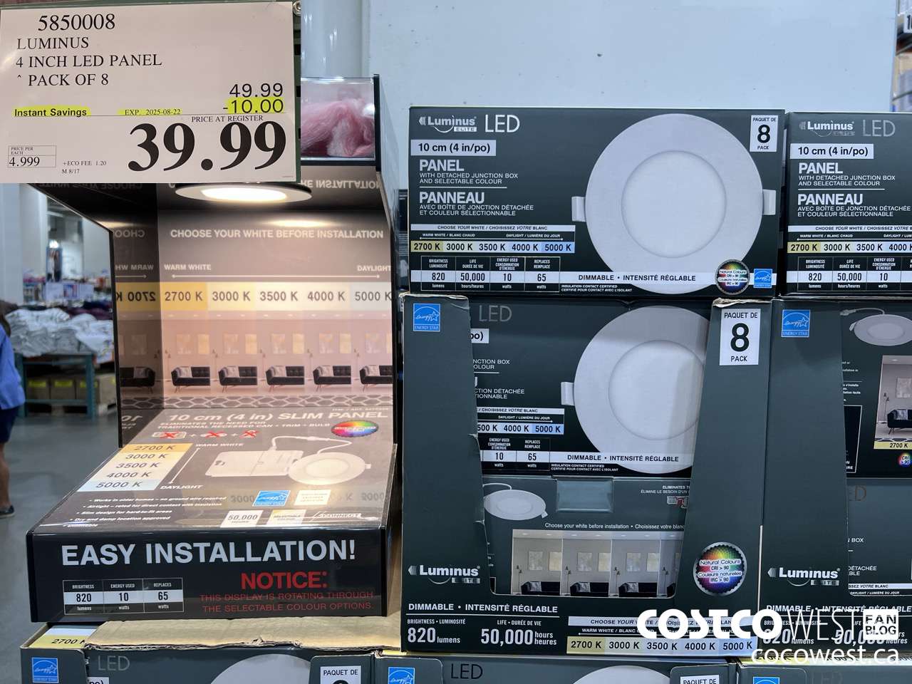 5850008 LUMINUS 4 INCH LED PANEL PACK OF 8 ($10.00 INSTANT SAVINGS EXPIRES ON 2025-08-22) $39.99