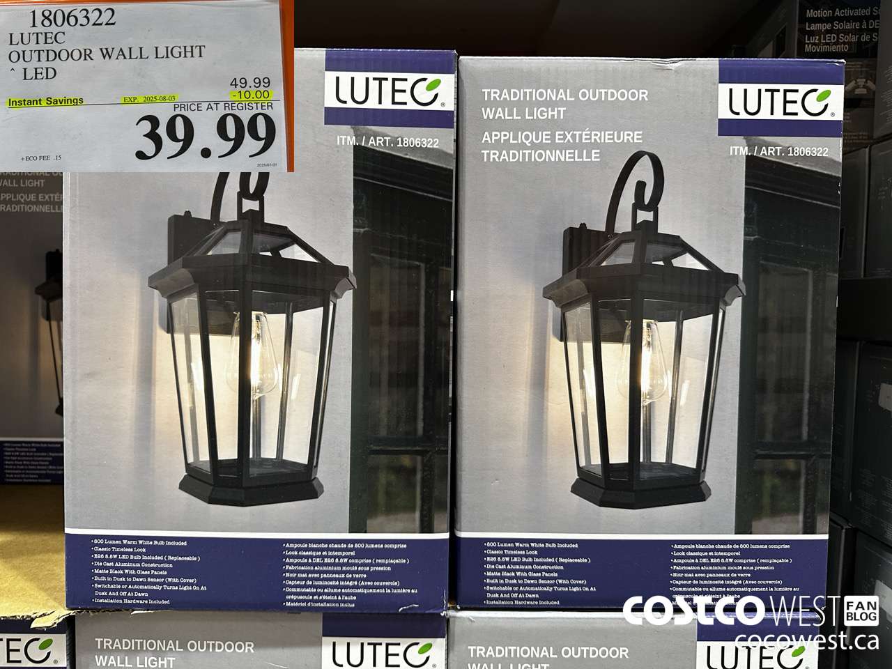 1806322 LUTEC OUTDOOR WALL LIGHT LED ($10.00 INSTANT SAVINGS EXPIRES ON 2025-08-03) $39.99