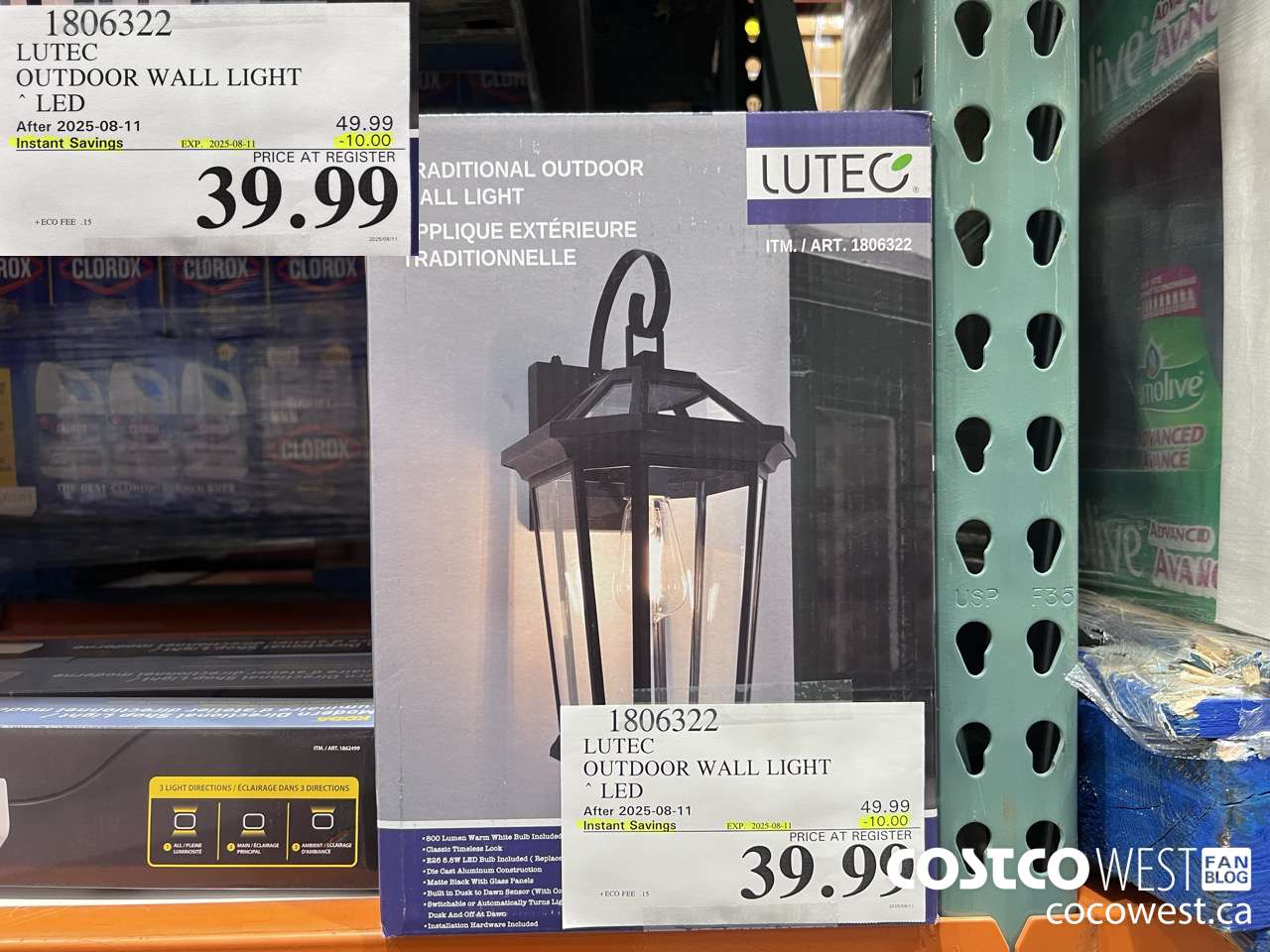 1806322 LUTEC OUTDOOR WALL LIGHT LED ($10.00 INSTANT SAVINGS EXPIRES ON 2025-08-11) $39.99