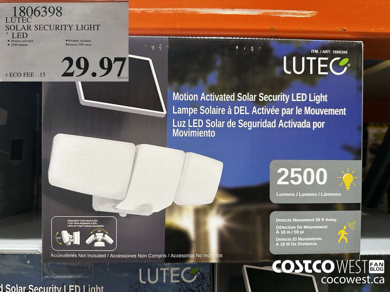 1806398 LUTEC SOLAR SECURITY LIGHT LED $29.97