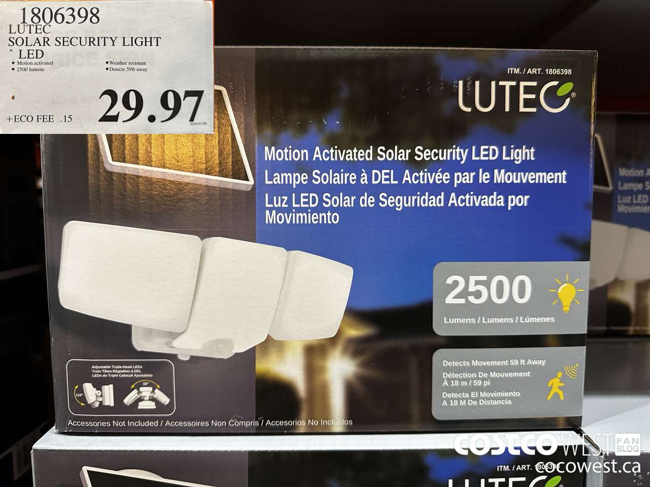 1806398 LUTEC SOLAR SECURITY LIGHT LED $29.97