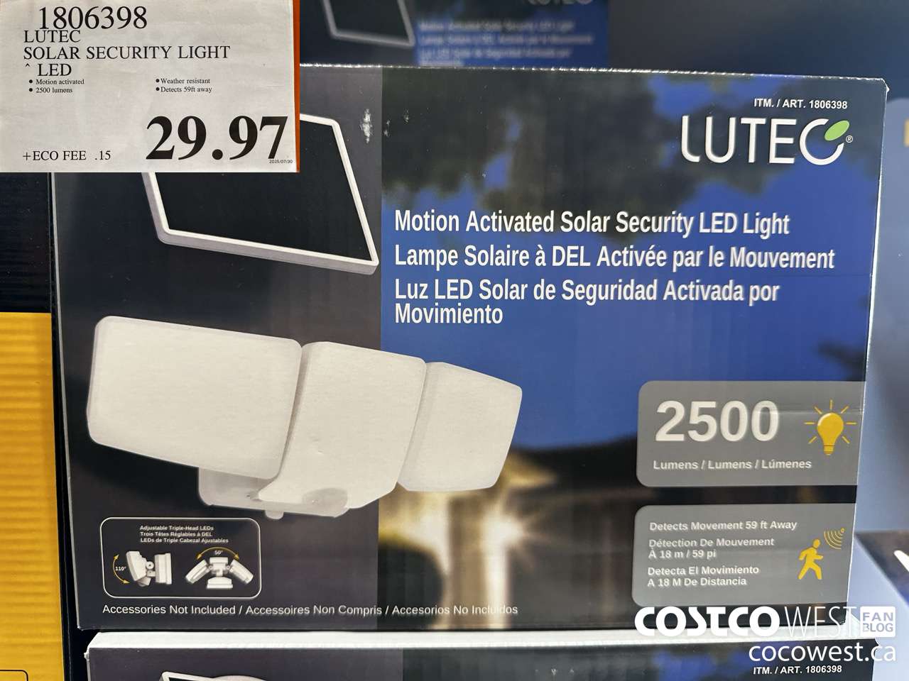 1806398 LUTEC SOLAR SECURITY LIGHT LED $29.97