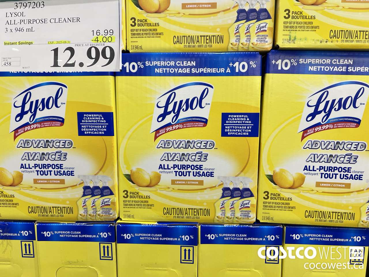 3797203 LYSOL ALL-PURPOSE CLEANER 3 X 946ML ($4.00 INSTANT SAVINGS EXPIRES ON 2025-08-31) $12.99