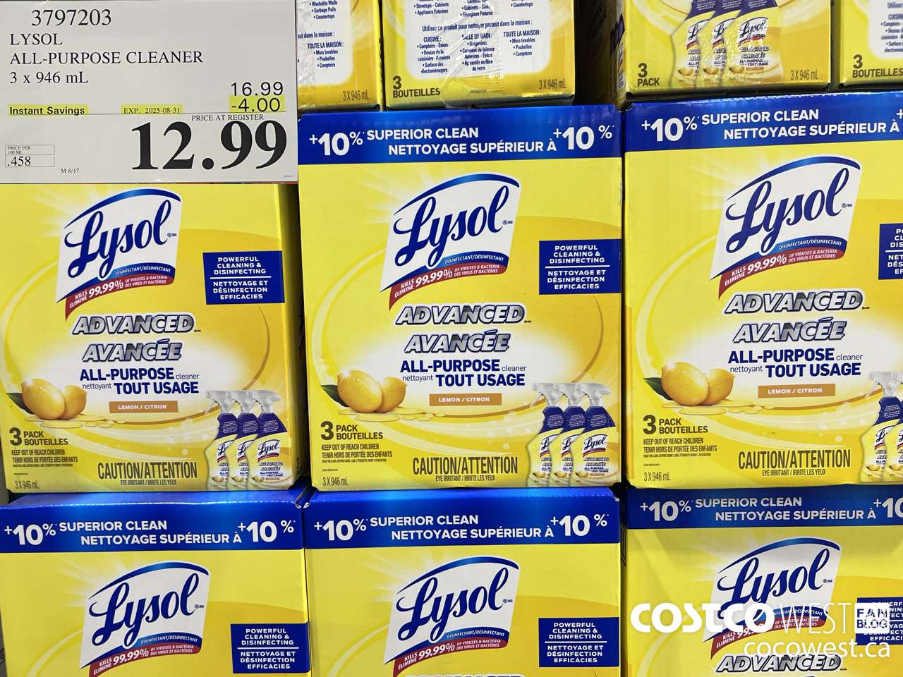 3797203 LYSOL ALL-PURPOSE CLEANER 3 X 946ML ($4.00 INSTANT SAVINGS EXPIRES ON 2025-08-31) $12.99