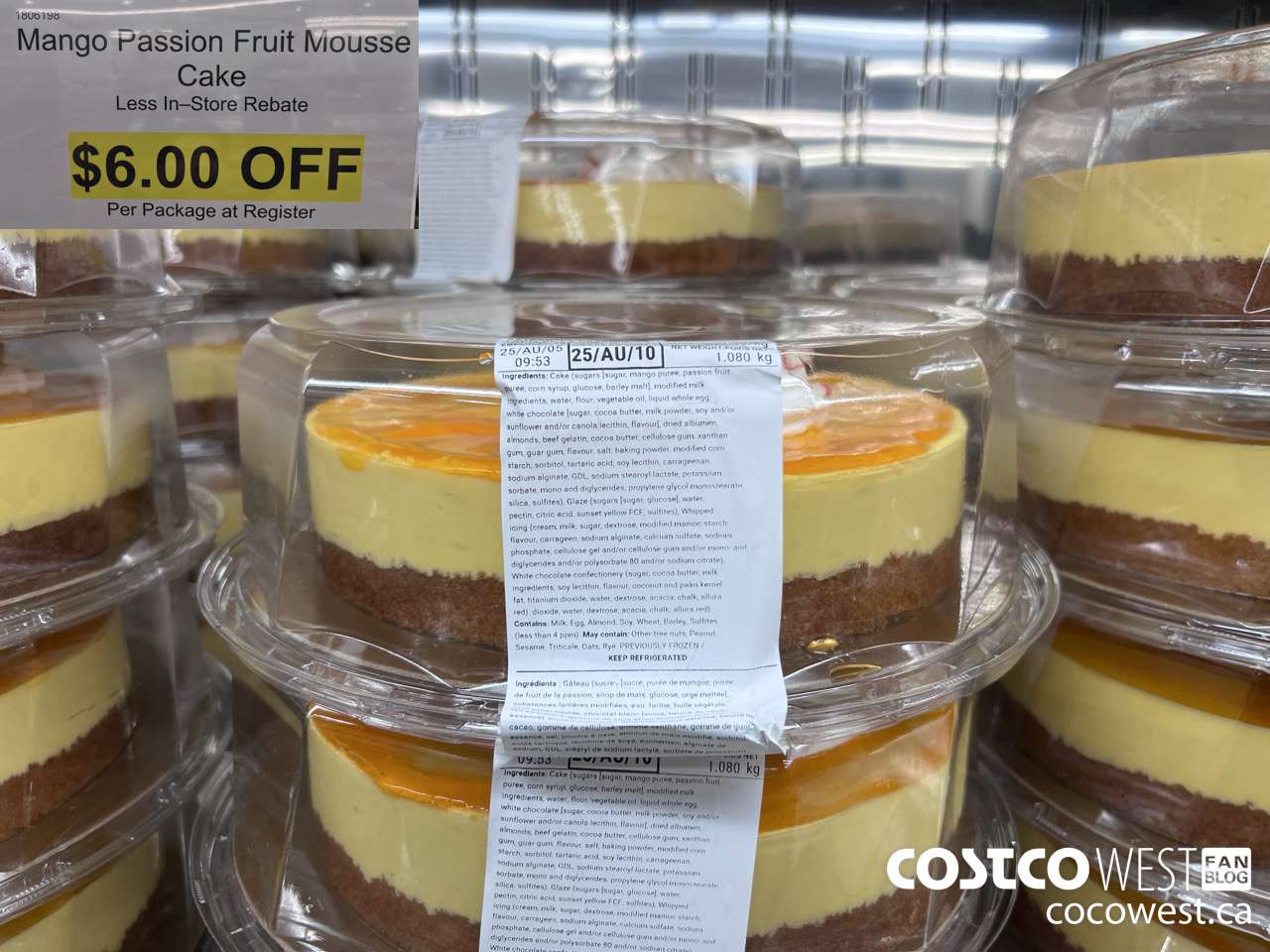 1806198 MANGO PASSION FRUIT MOUSSE CAKE ($6.00 INSTANT SAVINGS)