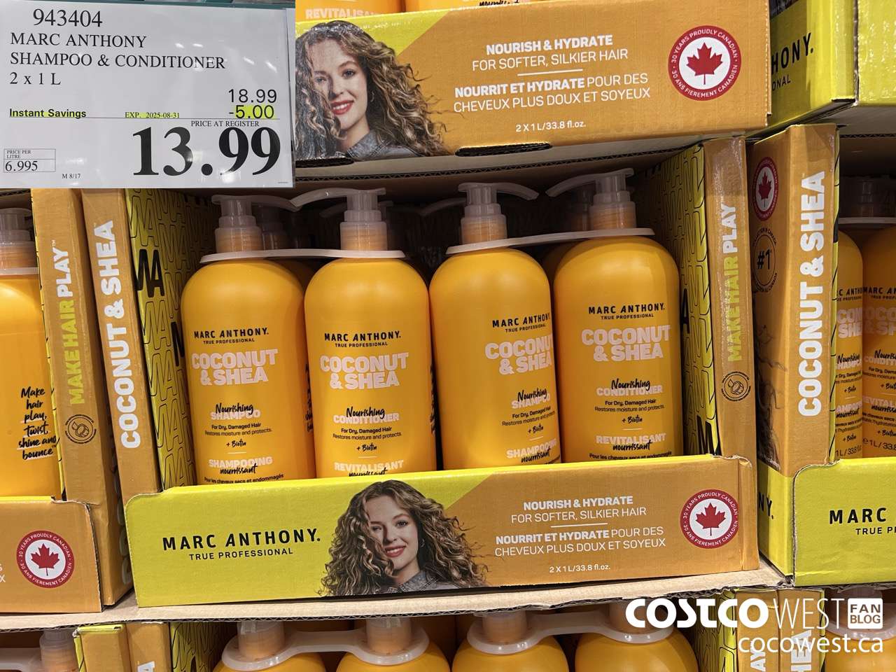 943404 MARC ANTHONY SH & CD COCONUT & SHEA 2 X 1L ($5.00 INSTANT SAVINGS EXPIRES ON 2025-08-31) $13.99