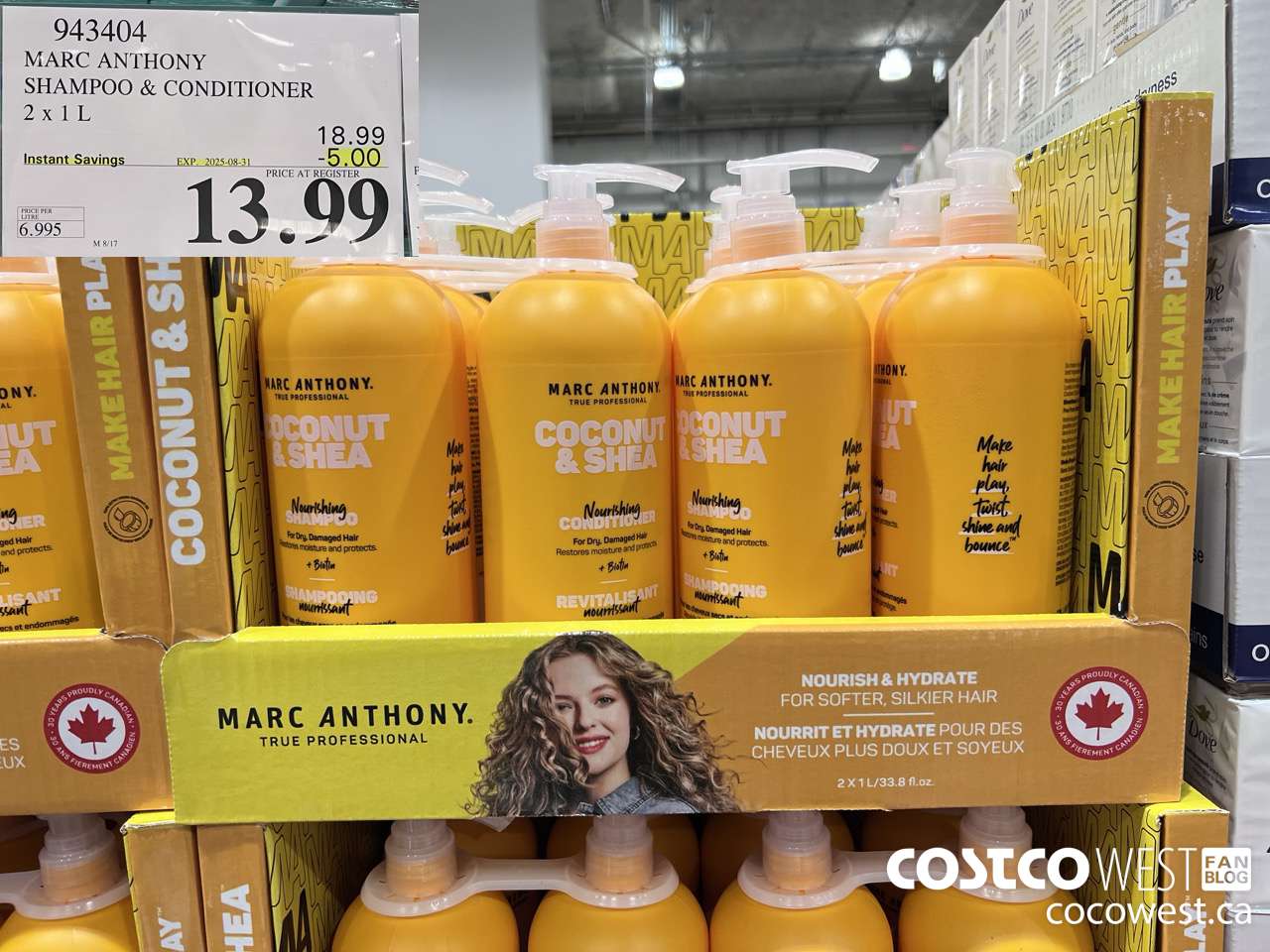 943404 MARC ANTHONY SH & CD COCONUT & SHEA 2 X 1L ($5.00 INSTANT SAVINGS EXPIRES ON 2025-08-31) $13.99