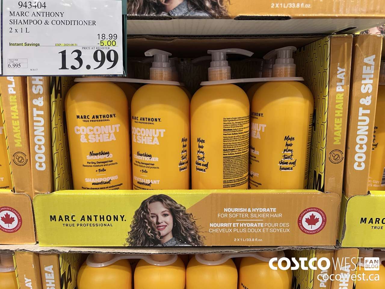 943404 MARC ANTHONY SH & CD COCONUT & SHEA 2 X 1L ($5.00 INSTANT SAVINGS EXPIRES ON 2025-08-31) $13.99