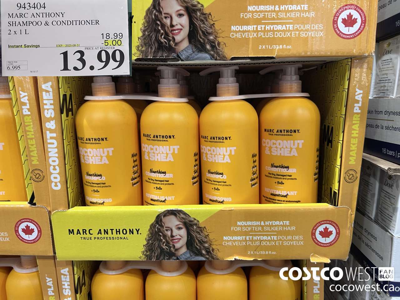 943404 MARC ANTHONY SH & CD COCONUT & SHEA 2 X 1L ($5.00 INSTANT SAVINGS EXPIRES ON 2025-08-31) $13.99