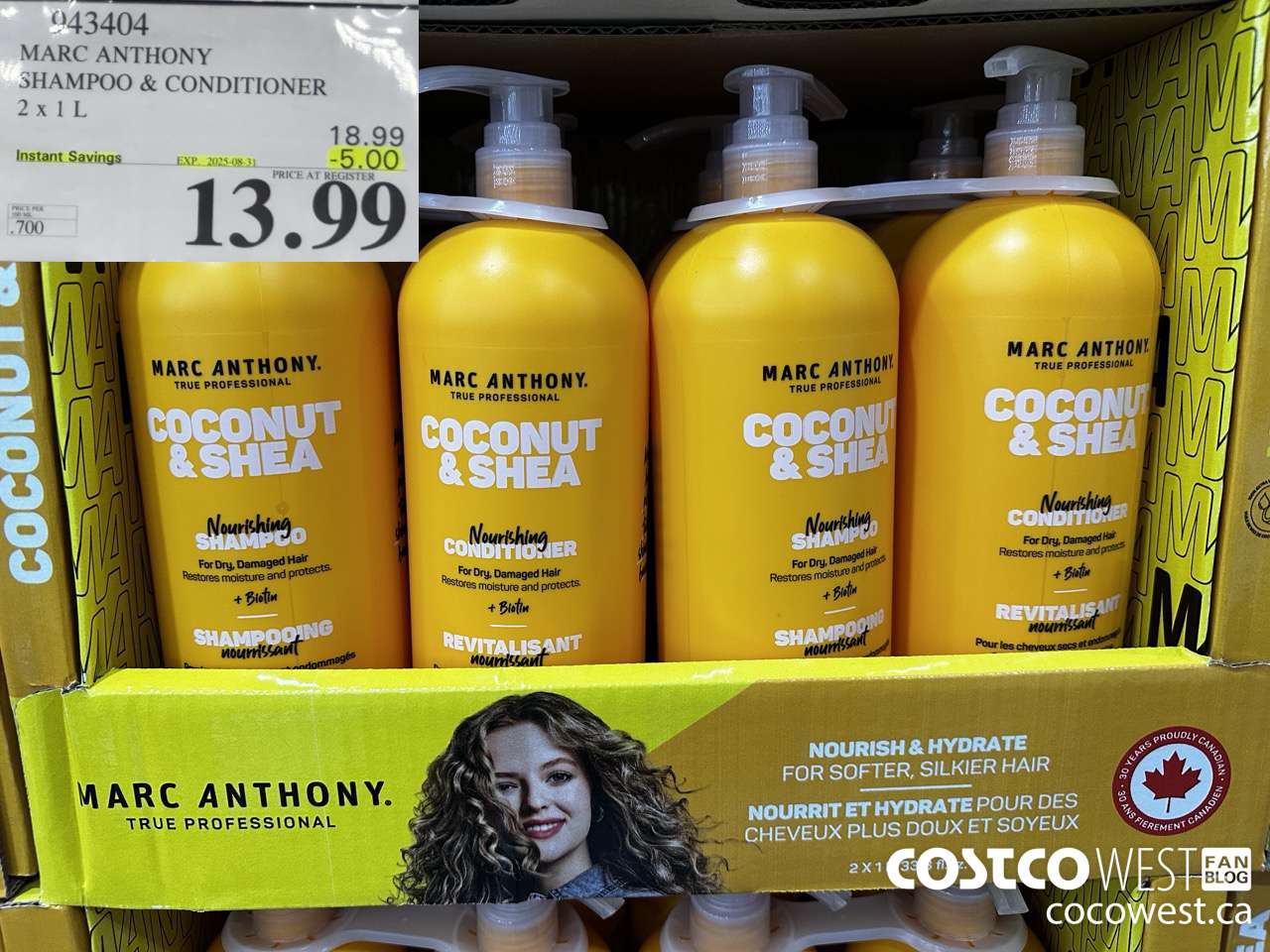 943404 MARC ANTHONY SH & CD COCONUT & SHEA 2 X 1L ($5.00 INSTANT SAVINGS EXPIRES ON 2025-08-31) $13.99