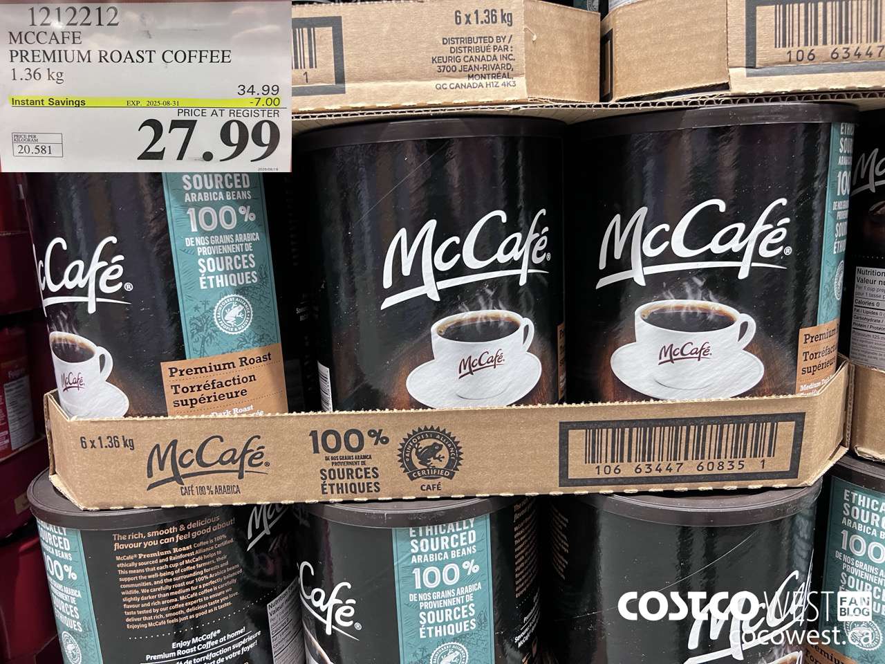 1212212 MCCAFE COFFEE PREMIUM ROAST GROUND 1.36KG ($7.00 INSTANT SAVINGS EXPIRES ON 2025-08-31) $27.99