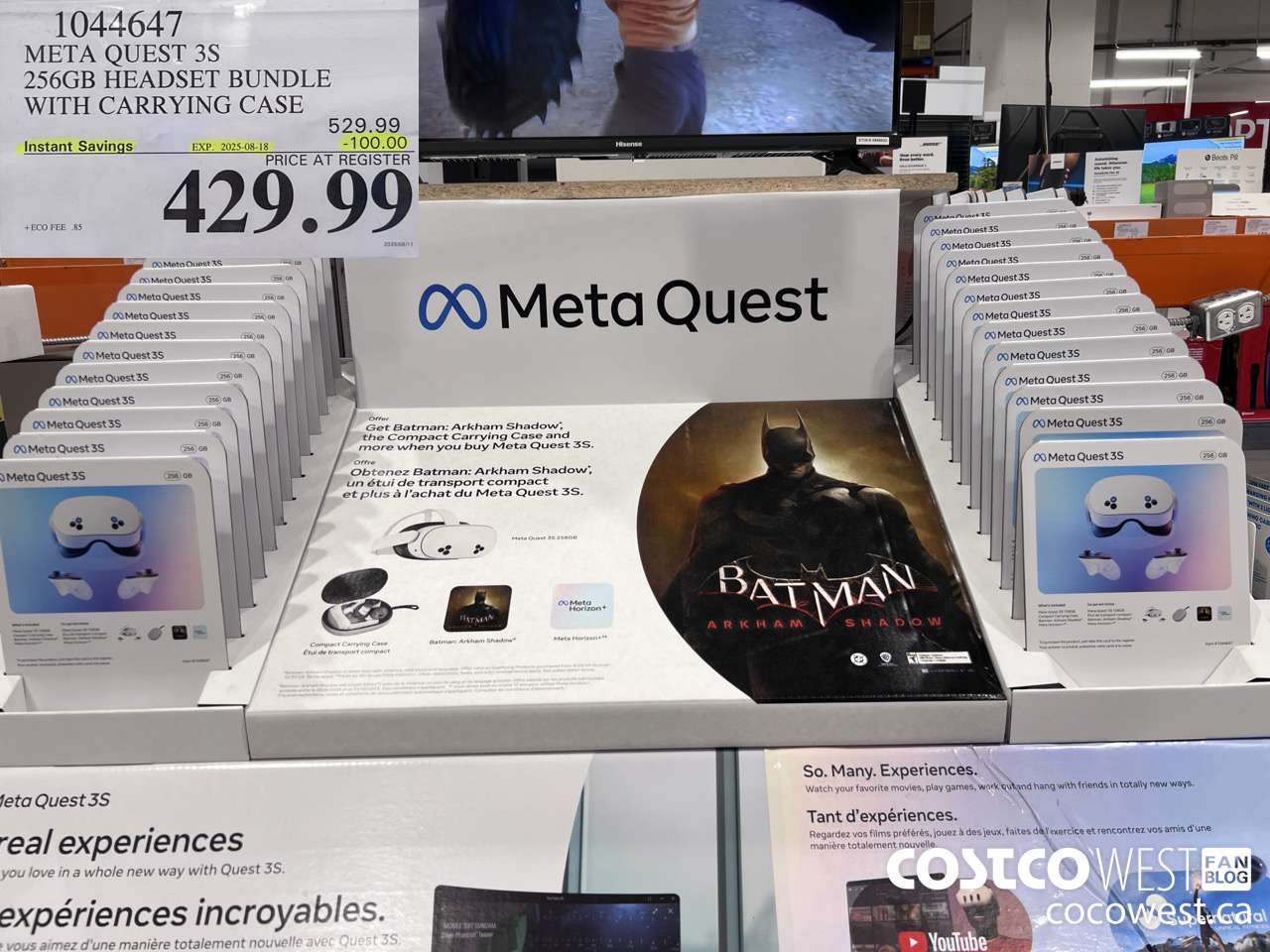 1044647 META QUEST 3S 256GB HEADSET BUNDLE WITH CARRYING CASE ($100.00 INSTANT SAVINGS EXPIRES ON 2025-08-18) $429.99