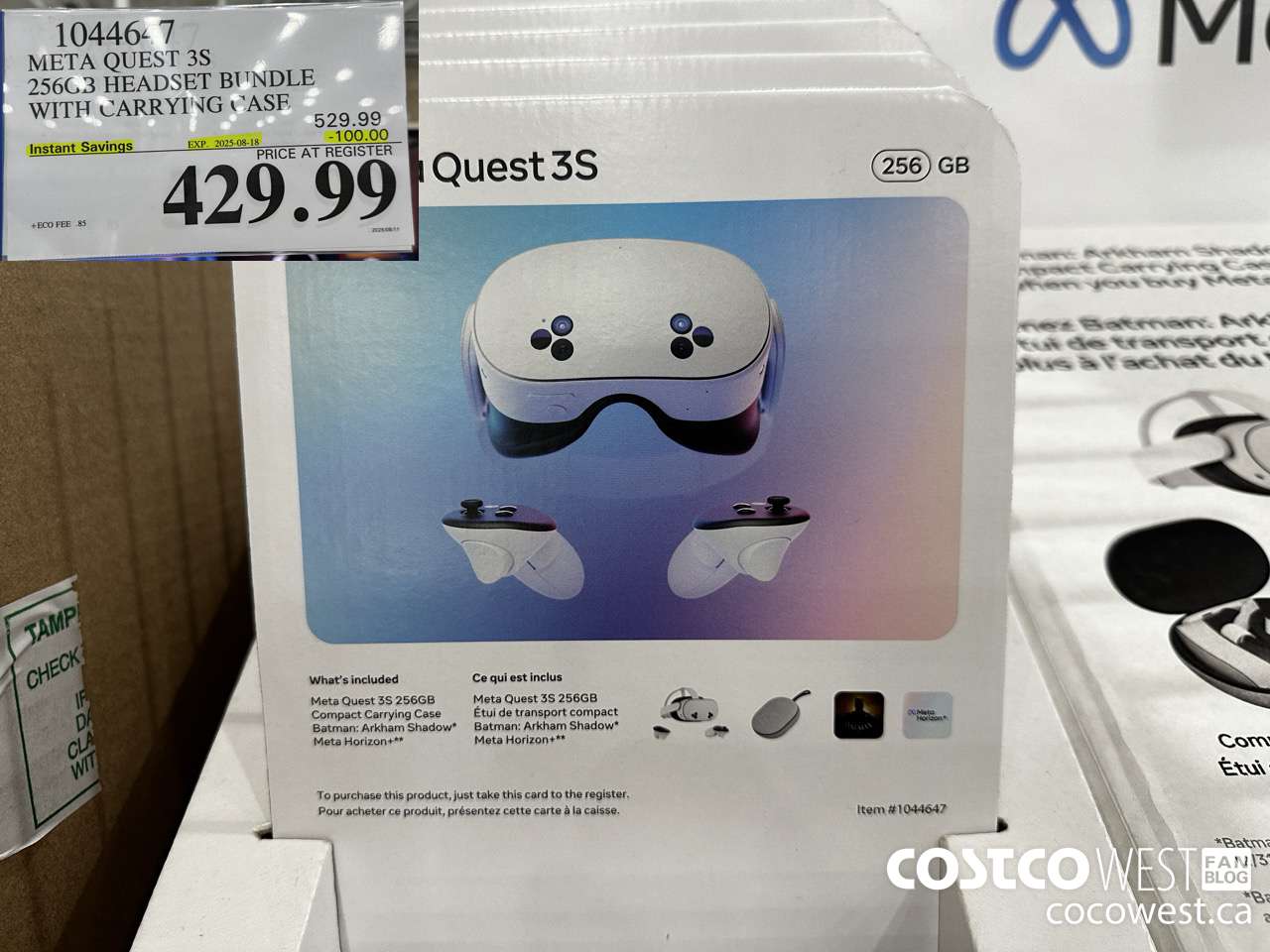 1044647 META QUEST 3S 256GB HEADSET BUNDLE WITH CARRYING CASE ($100.00 INSTANT SAVINGS EXPIRES ON 2025-08-18) $429.99