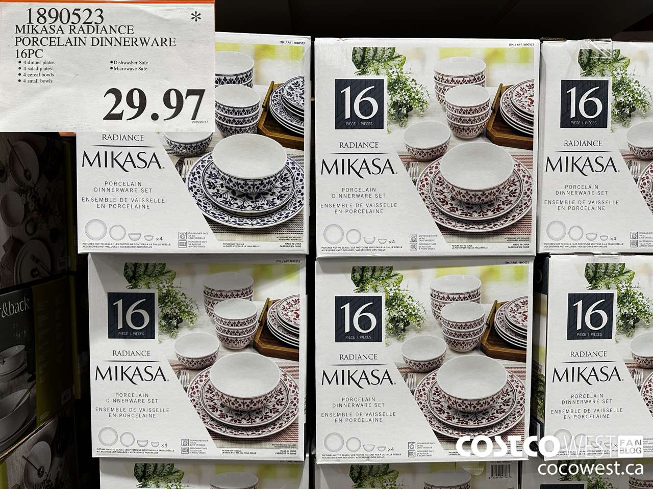 1890523 MIKASA RADIANCE PORCELAINE DINNERWARE 16PC $29.97