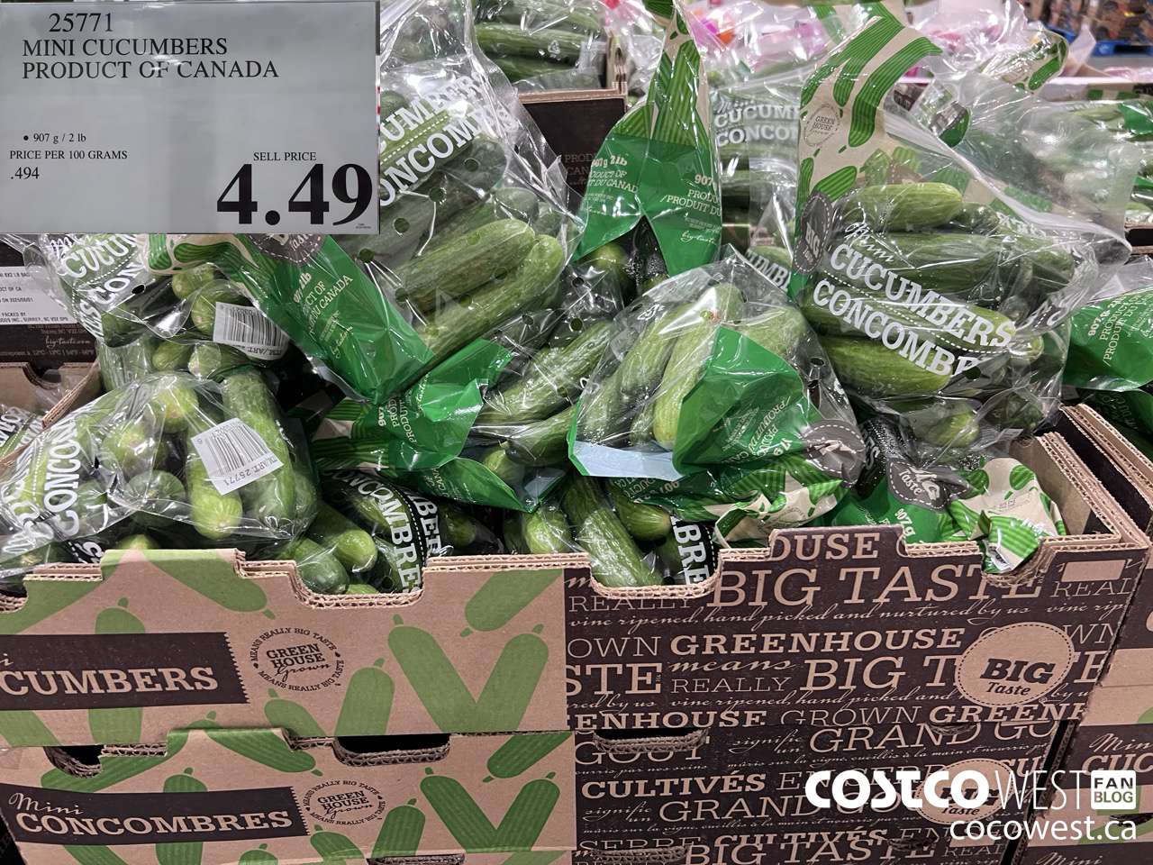 25771 MINI CUCUMBERS PRODUCT OF CANADA $4.49