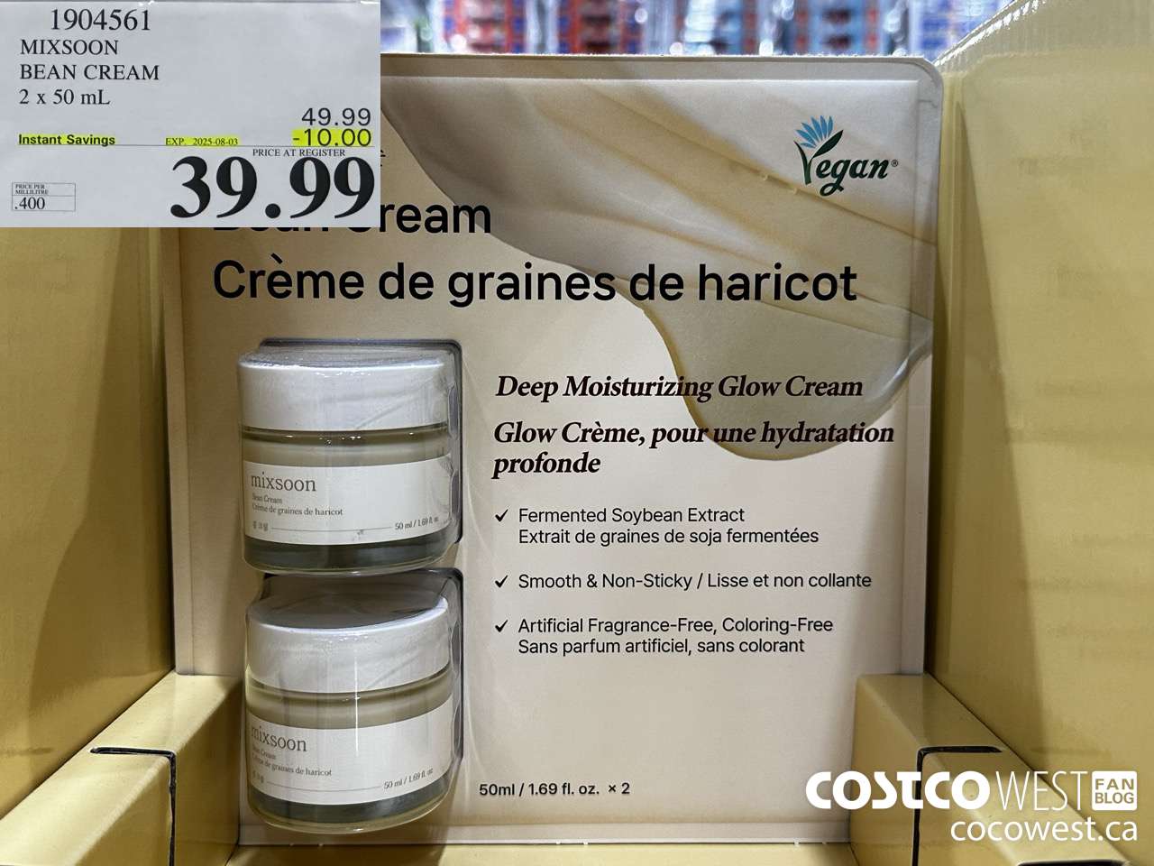 1904561 MIXSOON BEAN CREAM 2 X 50ML ($10.00 INSTANT SAVINGS EXPIRES ON 2025-08-03) $39.99