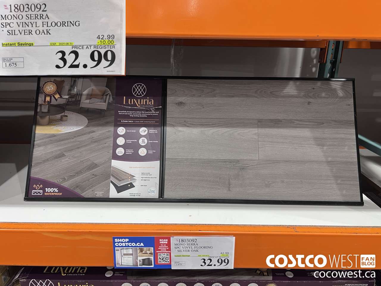 1803092 MONO SERRA SPC VINYL FLOORING SILVER OAK ($10.00 INSTANT SAVINGS EXPIRES ON 2025-08-31) $32.99