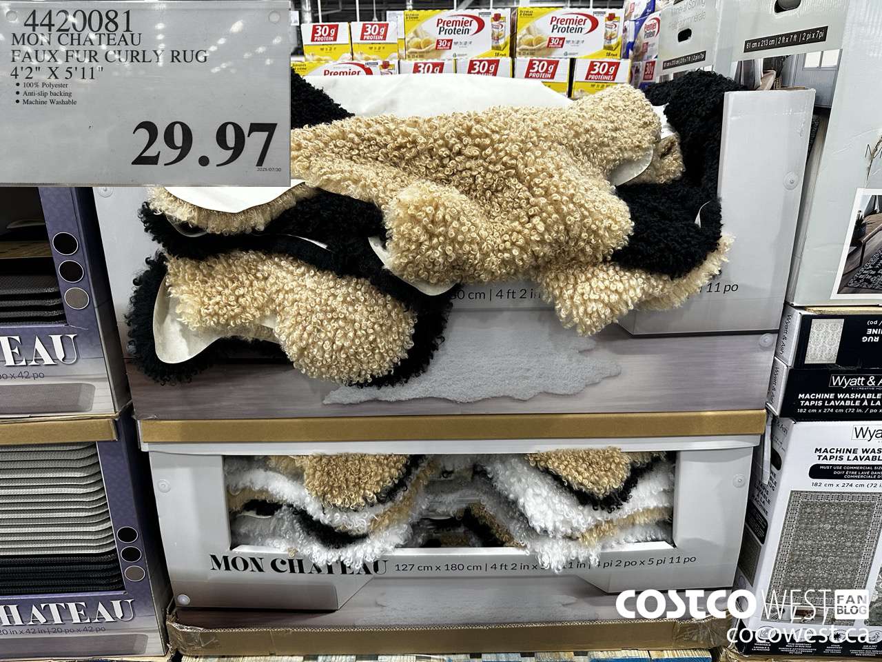 4420081 MON CHATEAU FAUX FUR CURLY RUG 4'2