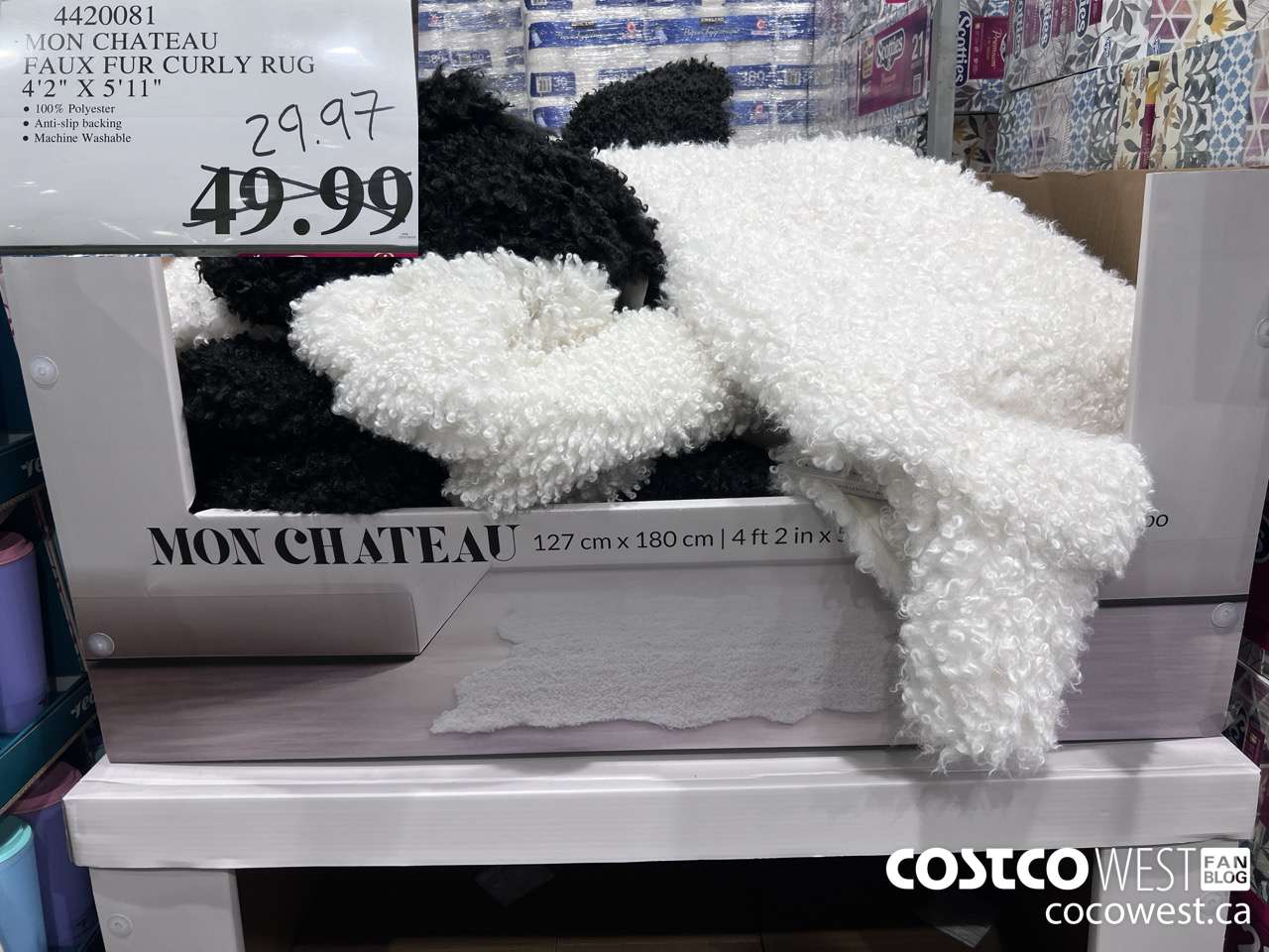 4420081 MON CHATEAU FAUX FUR CURLY RUG 4'2