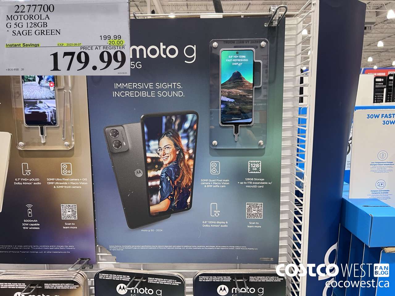 2277700 MOTOROLA G 5G 128GB SAGE GREEN ($20.00 INSTANT SAVINGS EXPIRES ON 2025-09-07) $179.99