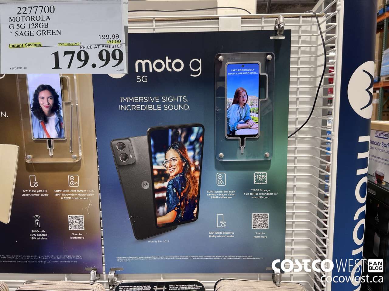 2277700 MOTOROLA G 5G 128GB SAGE GREEN ($20.00 INSTANT SAVINGS EXPIRES ON 2025-09-07) $179.99