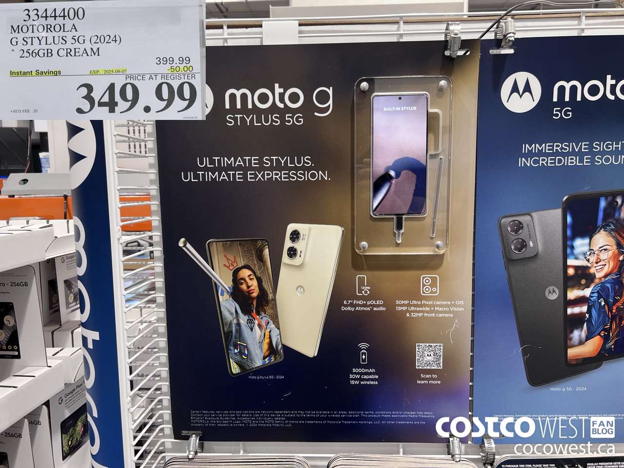 3344400 MOTOROLA G STYLUS 5G (2024) 256GB CREAM ($50.00 INSTANT SAVINGS EXPIRES ON 2025-09-07) $349.99