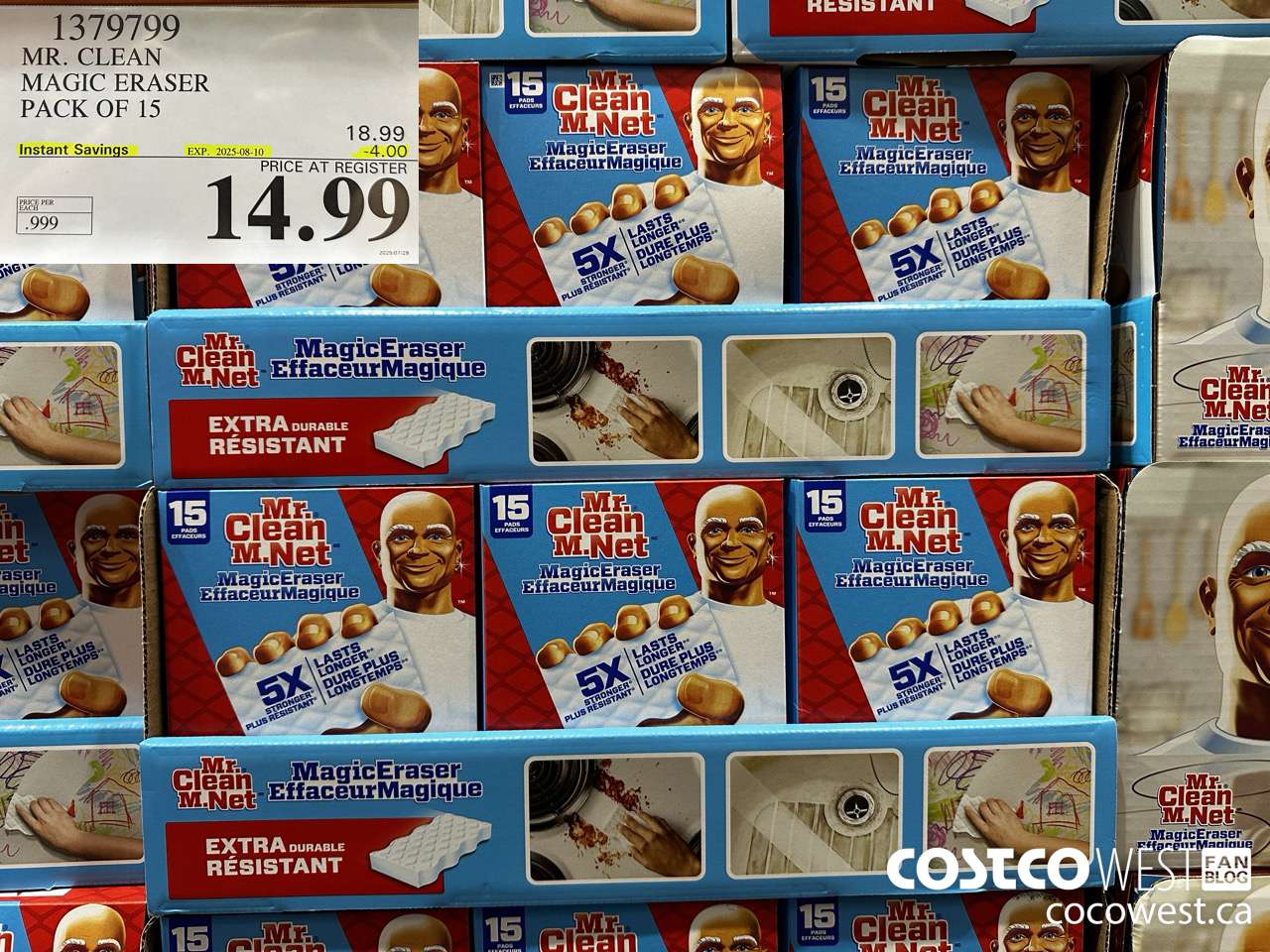 1379799 MR. CLEAN MAGIC ERASER VARIETY PACK PACK OF 15 ($4.00 INSTANT SAVINGS EXPIRES ON 2025-08-10) $14.99